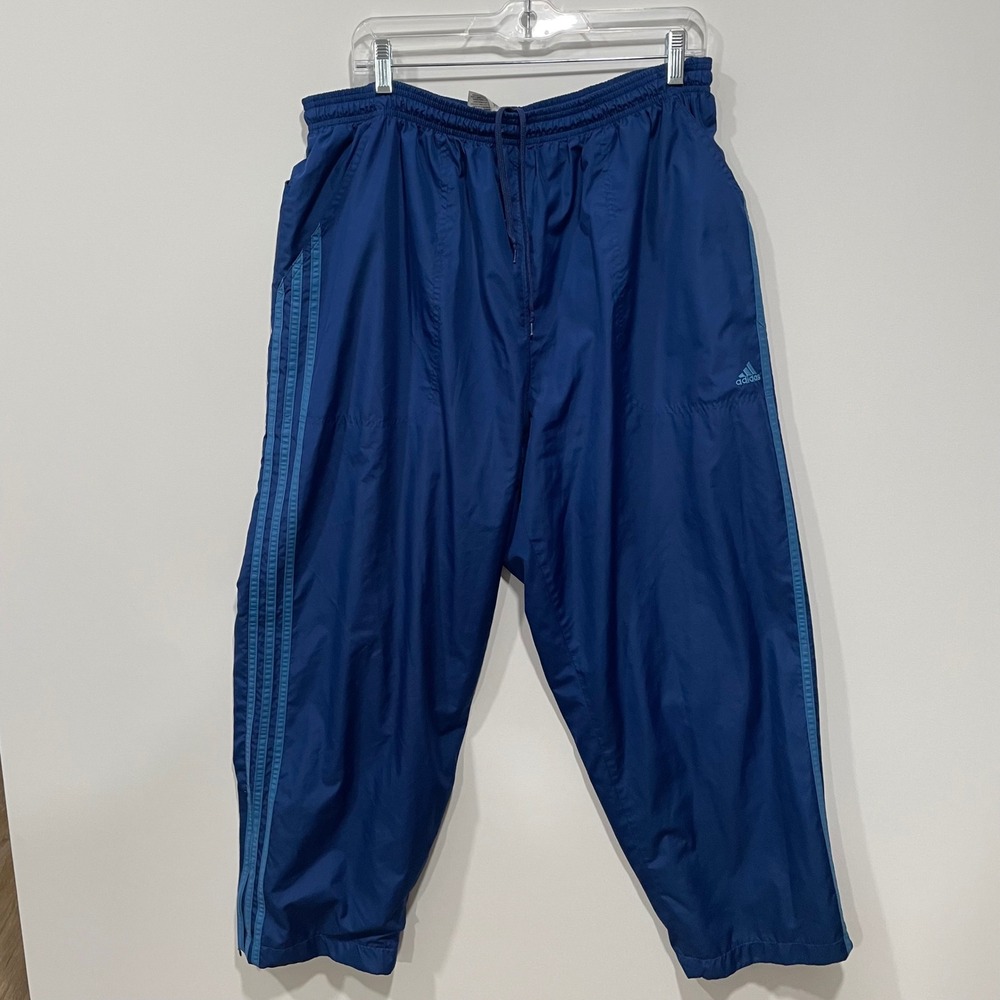 Adidas Mens Track Pants XL Blue‎ ClimaShell Athletic Joggers Side Zip